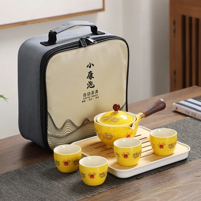 Portable Teapot Set with 360 Rotation Tea Maker and Infuser