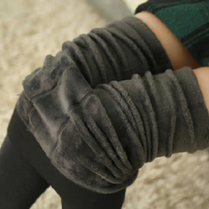 Women's winter leggings autumn/winter extra fleece extra pearl fleece all-body warm pants high waist elastic foot