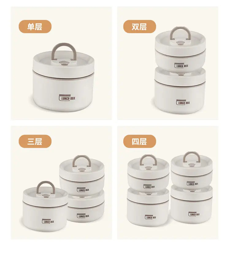 Lunch Box Portable Insulated Lunch Container Set Stackable Bento Stainless Steel Lunch Container