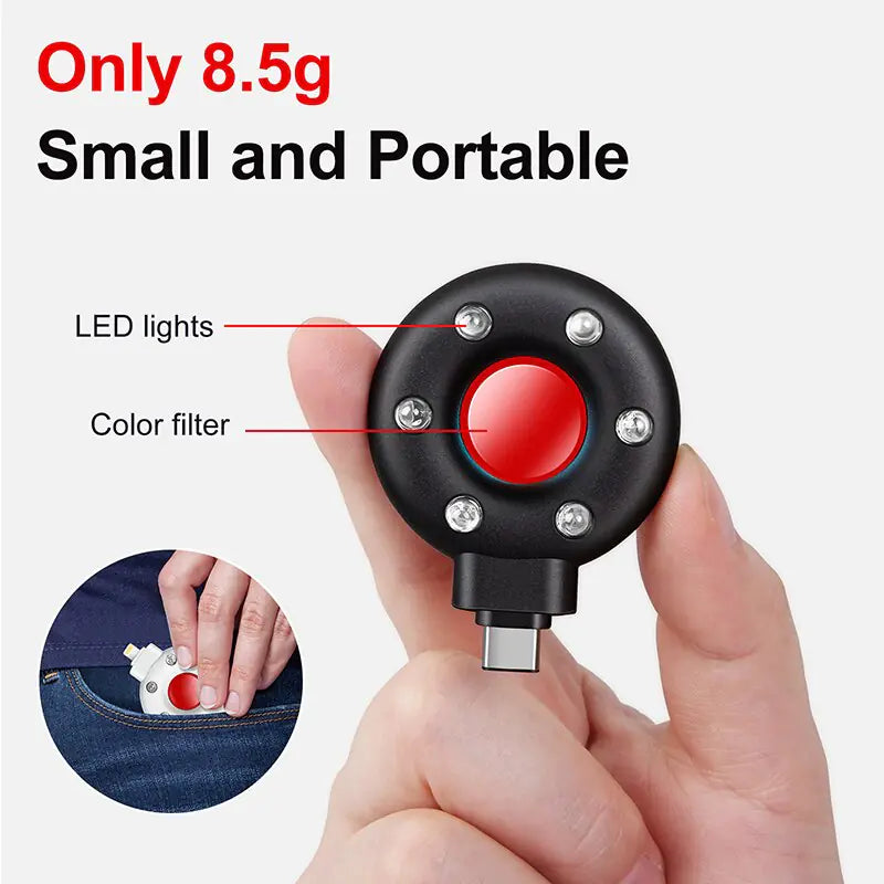 Anti-Peeping Detector Portable Mini Mobile Phone USB Alarm Hotel Infrared Anti-Surveillance Anti-Candid Shooting Pinhole Camera