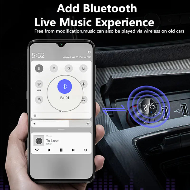 Baseus FM Transmitter Car Wireless Bluetooth 5.0 FM Radio Modulator