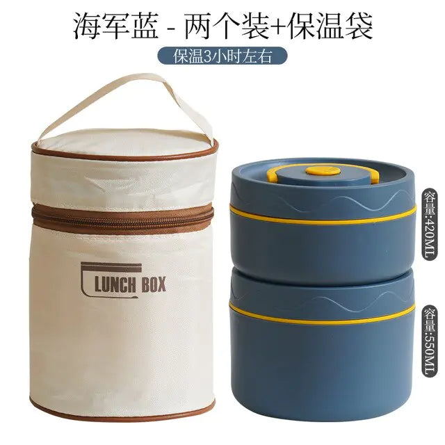 Lunch Box Portable Insulated Lunch Container Set Stackable Bento Stainless Steel Lunch Container