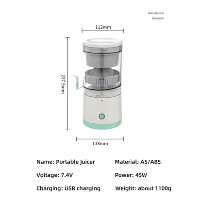 Electric Citrus Juicer, Citrus Juicer with USB Cable, Easy to Clean Portable Juicer for Fresh Orange Juice, Squeeze Orange, Lemon, Kiwi and Grapefruit Juice