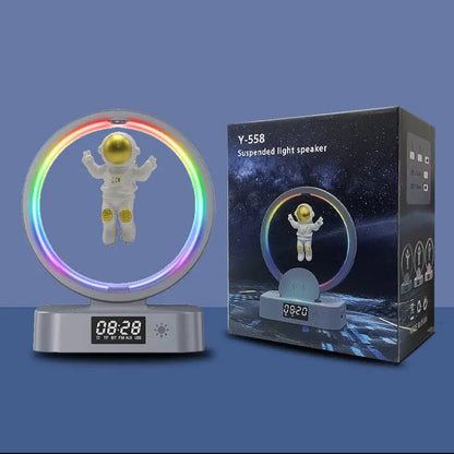 Galactic Levitating Spaceman Speaker System with Wireless Charger & Alarm Clock | Cute Suspended Design | NouranTrips