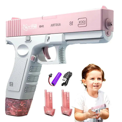 Water Gun Electronic Toy Children High Pressure Automatic Powerful Glock Water Gun Electric Toy for Children Summer Toys Adults