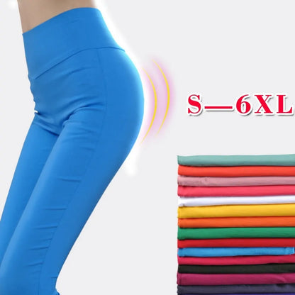 Summer Plus Size High Waist Stretch Leggings - 5XL/6XL Skinny Pencil Pants