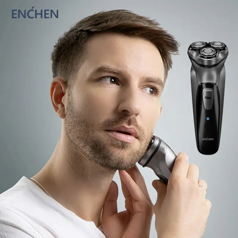 ENCHEN Blackstone 3D Floating Blade Rotary Shaver - Washable, Type-C USB Rechargeable Beard Machine for Men | NouranTrips.shop