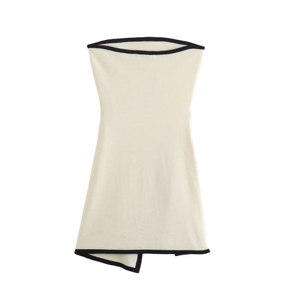 Summer New Women's Fashion European and American Style Slim Fit Knitted Sleeveless Bra Mini Dress