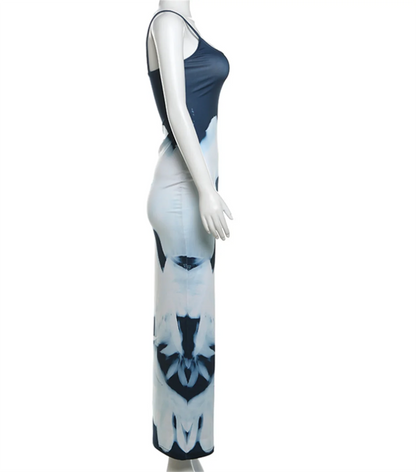 Summer Maxi Dress for Women – New Print, Sleeveless, Backless, Sexy, Straight Fit. Perfect for Casual Wear, Street Style, Clubs, or Elegant Parties