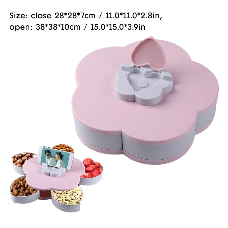 Creative Flower Petal Fruit Plate Candy Storage Box