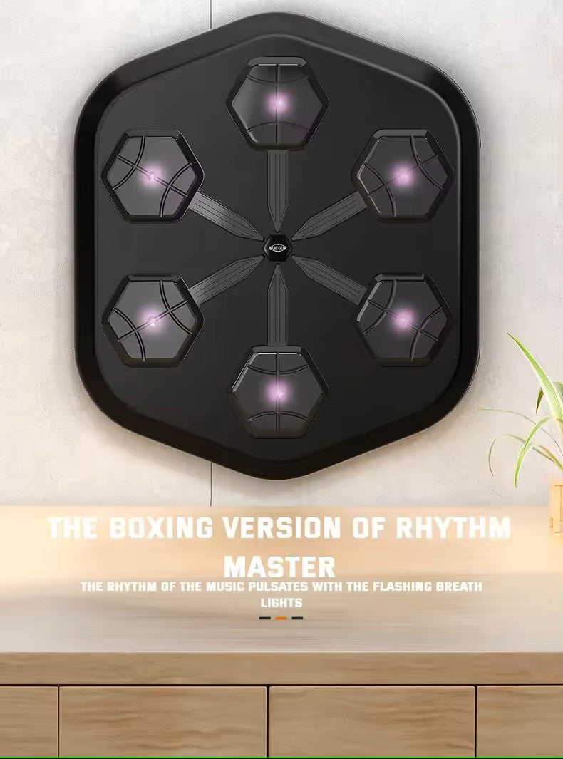 Rhythm Punch Fitness Machine - Ultimate Home Gym Music Boxing Trainer with Real-Time Feedback | Hanging Style | PU Material | Boxing Gloves & Accessories Included