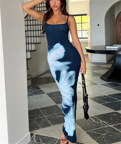 Summer Maxi Dress for Women – New Print, Sleeveless, Backless, Sexy, Straight Fit. Perfect for Casual Wear, Street Style, Clubs, or Elegant Parties