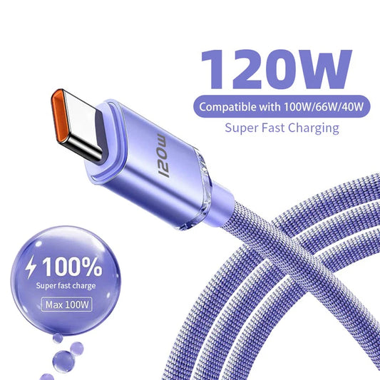 120W PD Type C Super Fast Charger Cable - Quick Charge USB C for Samsung, Xiaomi, Huawei | NouranTrips.shop