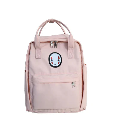 Cute No Face Canvas School Bag