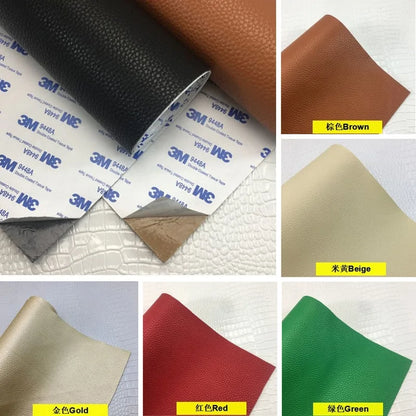 Self-Adhesive Litchi Faux Leather Patches: Multicolor Sofa Repair Stickers