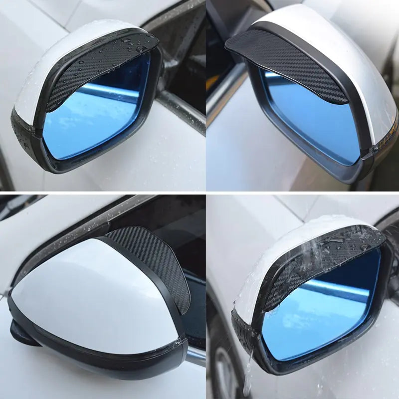 Car Rearview Mirror Carbon Fiber Rain Cover