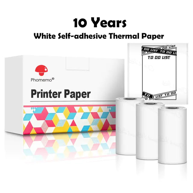 Phomemo 3 Rolls Self-adhesive Transparent Sticker Thermal Paper