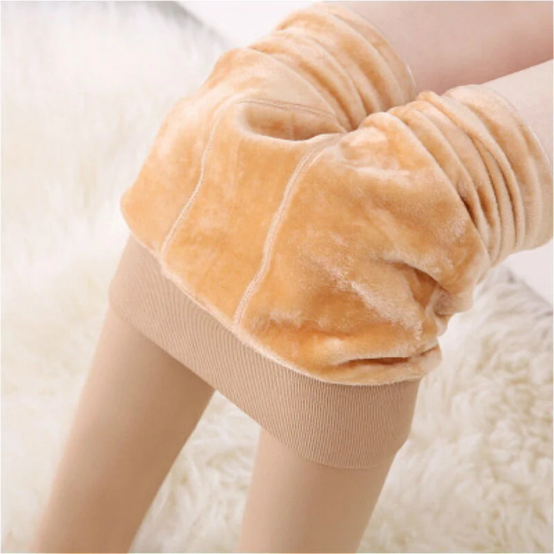 Women's winter leggings autumn/winter extra fleece extra pearl fleece all-body warm pants high waist elastic foot