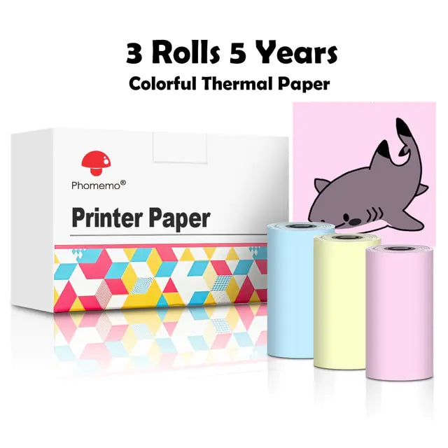 Phomemo 3 Rolls Self-adhesive Transparent Sticker Thermal Paper