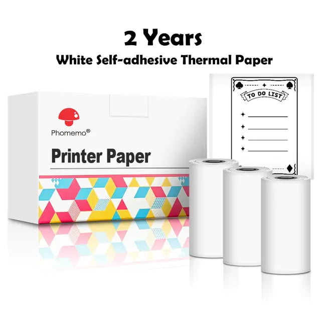 Phomemo 3 Rolls Self-adhesive Transparent Sticker Thermal Paper