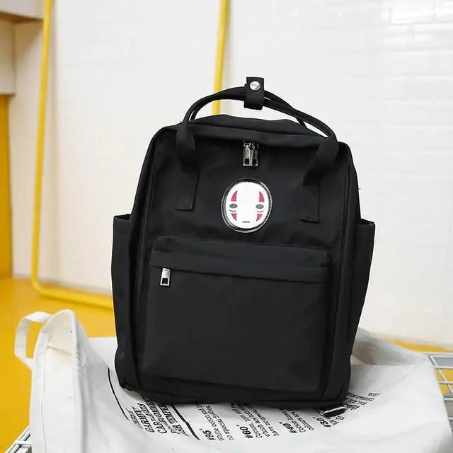 Cute No Face Canvas School Bag