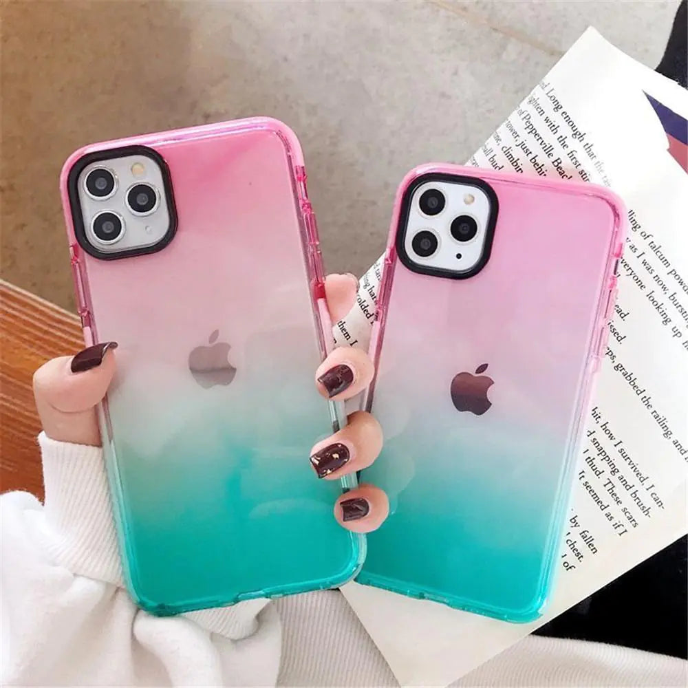 Shockproof Gradient Transparent Case