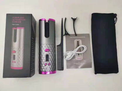 Rechargeable LED Display Ceramic Curling Hair Waver Curler