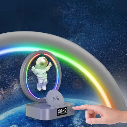 Galactic Levitating Spaceman Speaker System with Wireless Charger & Alarm Clock | Cute Suspended Design | NouranTrips