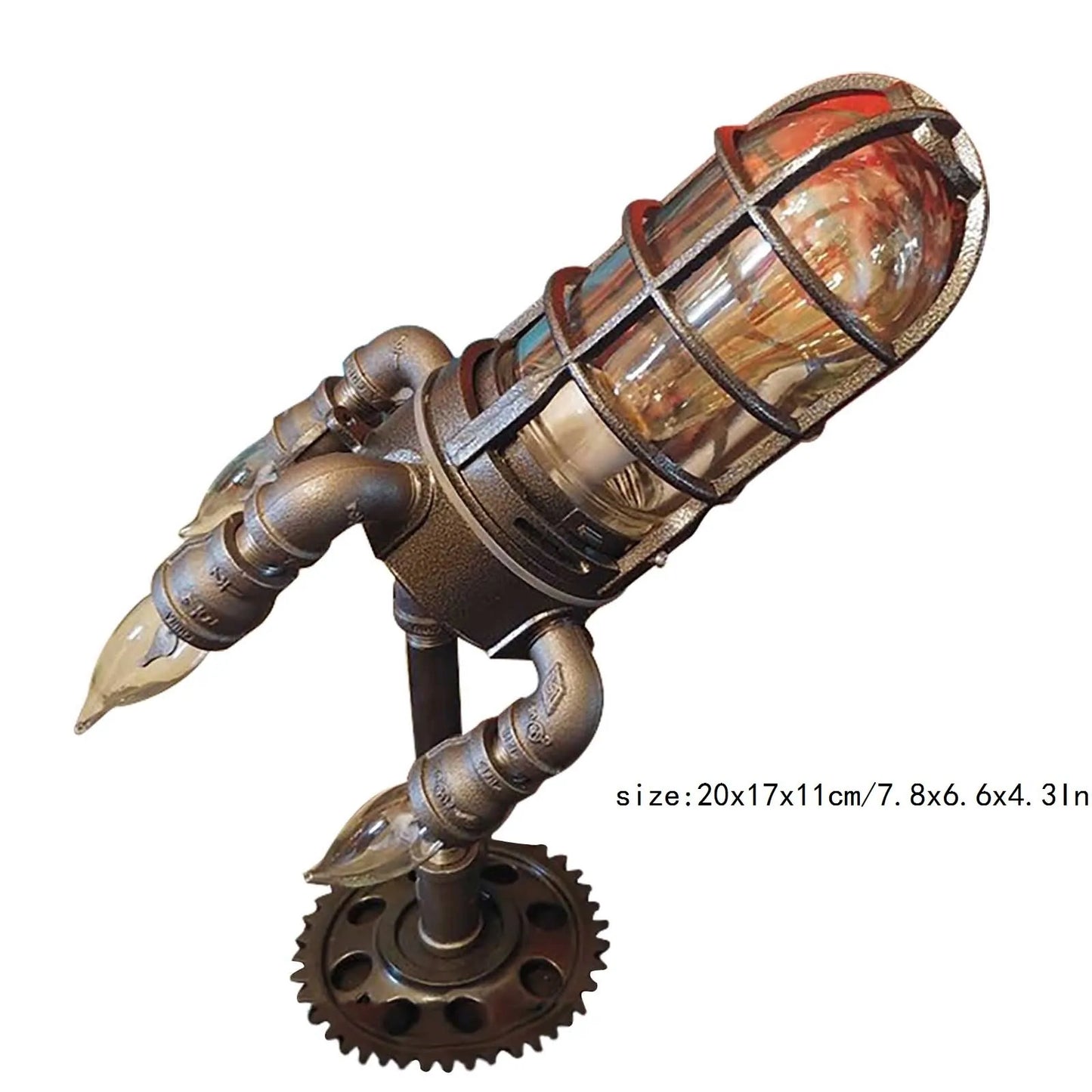 Steampunk Rocket Ship Lamp