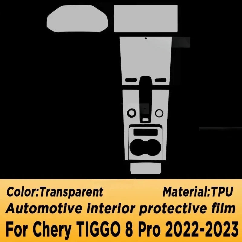 For Chery TIGGO 8 Pro 2022-2023 Gearbox Panel Navigation Screen Automotive Interior TPU Protective Film Anti-Scratch Sticker