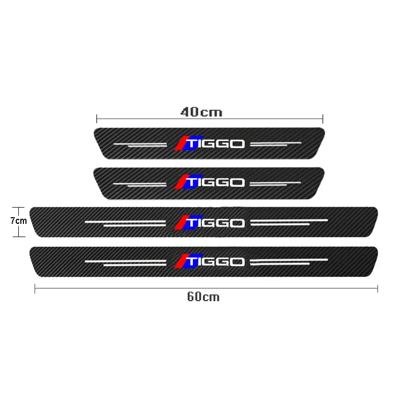 Carbon Fiber Car Door Threshold Scuff Plate for Chery Tiggo 3/4/5/5X/6/7/8 Pro – Rear Bumper Protector Stickers