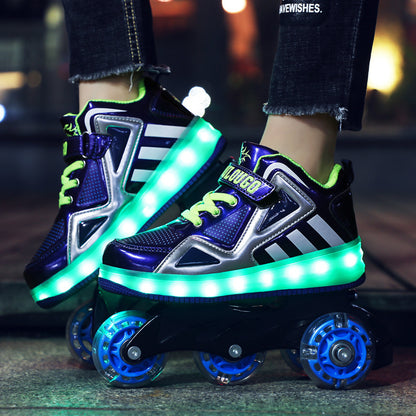 Children's Adjustable Roller Skates Set with Safety Gear - Light-Up Wheels for Boys & Girls, Perfect for Beginners