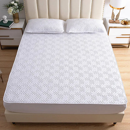 Thicken Quilted Mattress Cover King Queen Quilted Bed Fitted Bed Sheet Anti-Bacteria Mattress Topper Air-Permeable Bed Cover