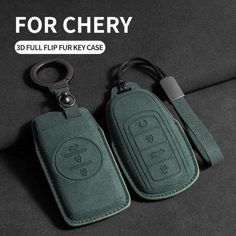 FOR CHERY Omoda 5 Tiggo 8 Pro 9 arrizo 5plus Tiggo 3 5X plus Jaecoo J7 8  Exeed TXL Key Fob Cover Suede leather case accessories