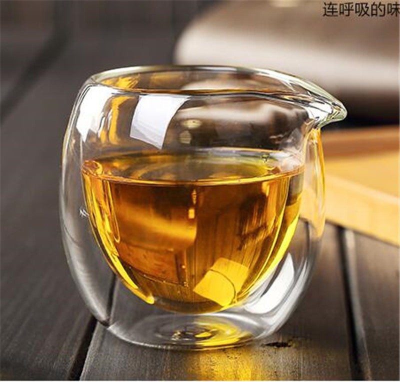 Glass Tea Set Double Layer Fair Mug Heat Insulation Tea Pot