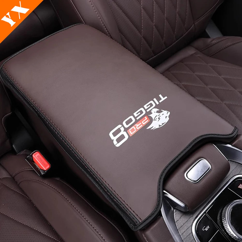 For Chery Tiggo 8 PRO MAX 2022-2024 Accessories Leather Car Central Console Armrest Cover Gear Shift Knob Anti Scratch Trim