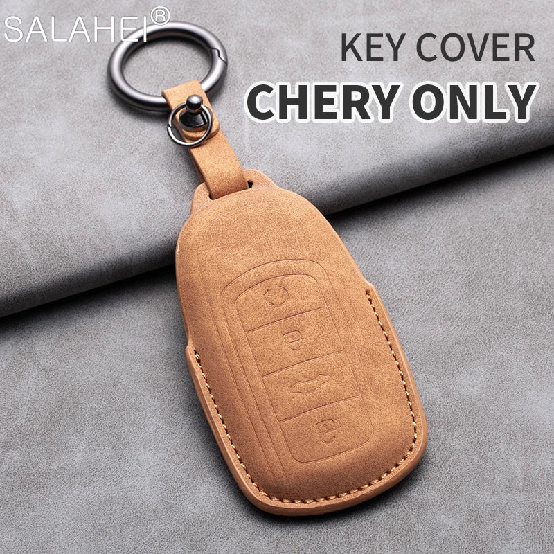 Sheepskin Car Key Remote Case Cover For Chery Tiggo 4 5X Exeed Txl Tx Lx For Tiggo 7 8 Pro 8 PLUS Arrizo Keychain Accessories