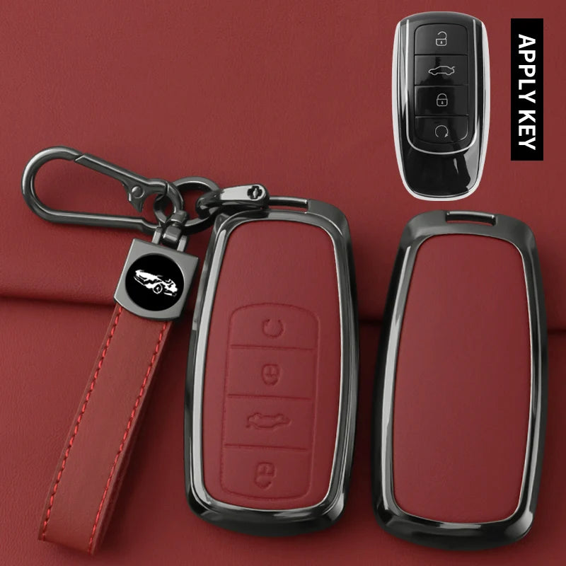 Metal Leather Car Key Case Cover For Chery Tiggo 8 Pro Tiggo 8plus New 5 plus 7pro Chery Tiggo 7 Pro Max Omoda 5 C5 Modod Shell