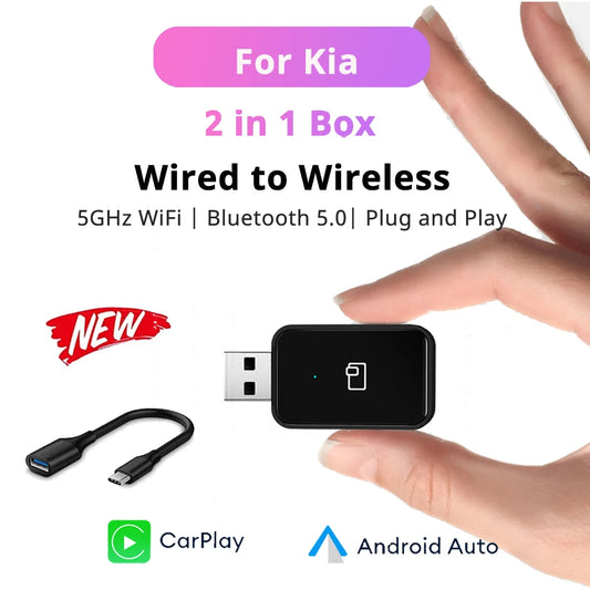 2024 New Mini Wireless CarPlay Android Auto Wireless Adapter For Kia Cars