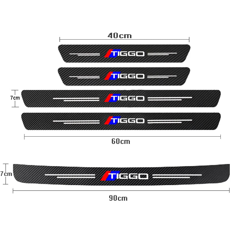 Carbon Fiber Car Door Threshold Scuff Plate for Chery Tiggo 3/4/5/5X/6/7/8 Pro – Rear Bumper Protector Stickers