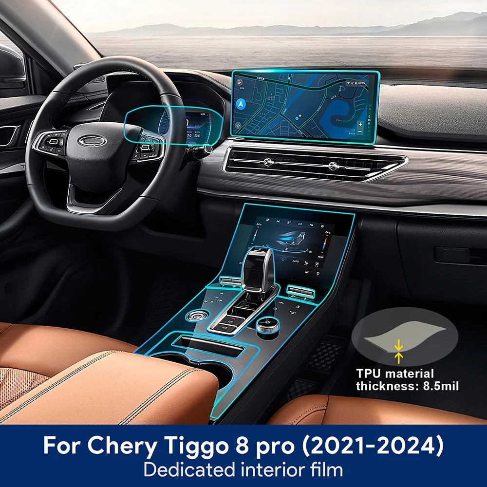 For Chery Tiggo 8 Pro 2021-2024 Gearbox Panel Navigation Screen Anti-Scratch Sticker Automotive Interior TPU Protective Film