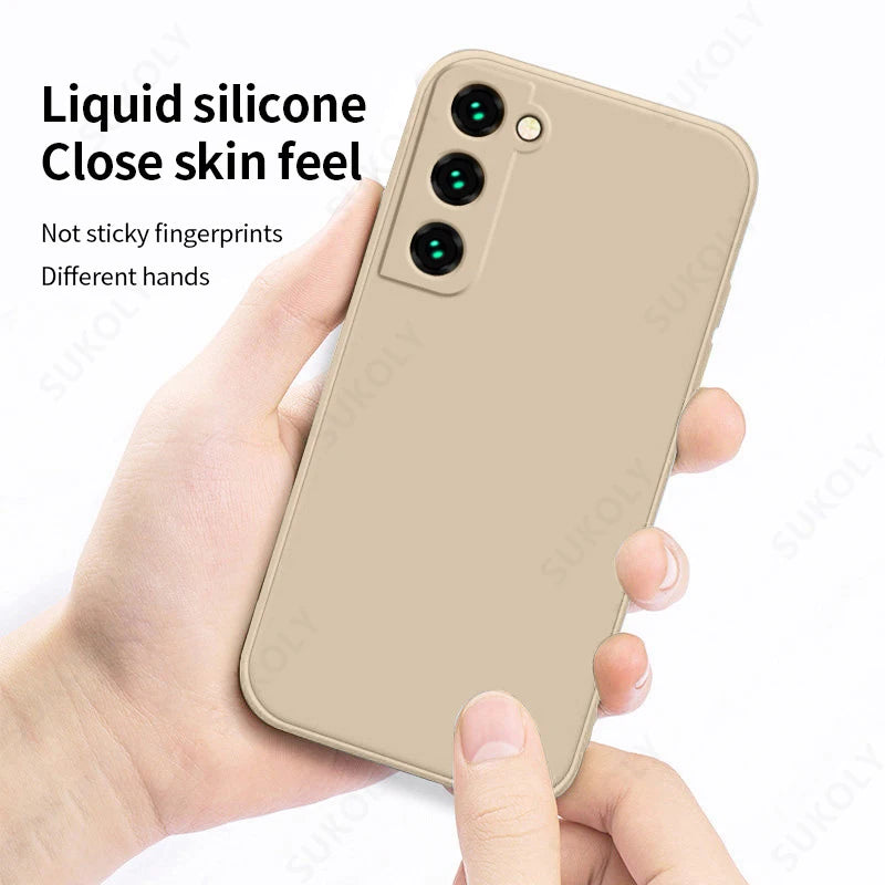 Case For Samsung Galaxy S24 S23 S22 Ultra S21 FE S21 Plus A55 A53 A52S A54 Shockproof Quadrate Liquid Silicone Phone Cover Coque