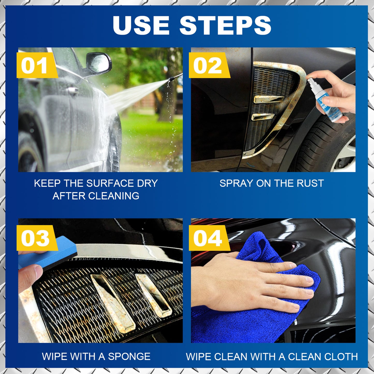 OUHOE Auto Iron Powder Rust Remover Spray Rust Remover Auto Products Stain Remover Rust Remover Cleaning Products