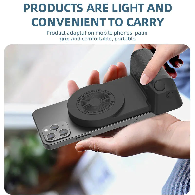 Magnetic Camera Handle Bluetooth Phone Grip Photo Bracket Anti-shake Selfie Device for Android and Apple Wireless Charging