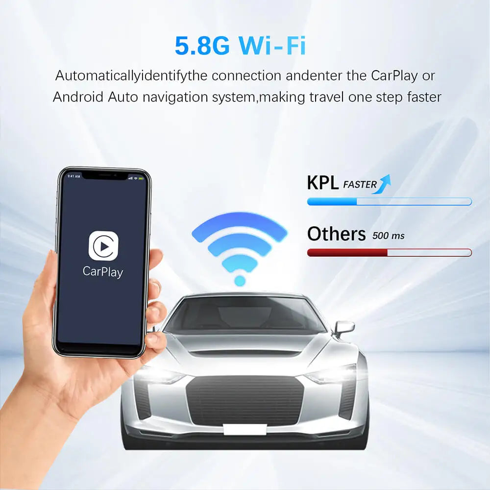 2in1 Wired to Wireless CarPlay Android Auto Adapter for OEM Car Stereo With USB Plug and Play