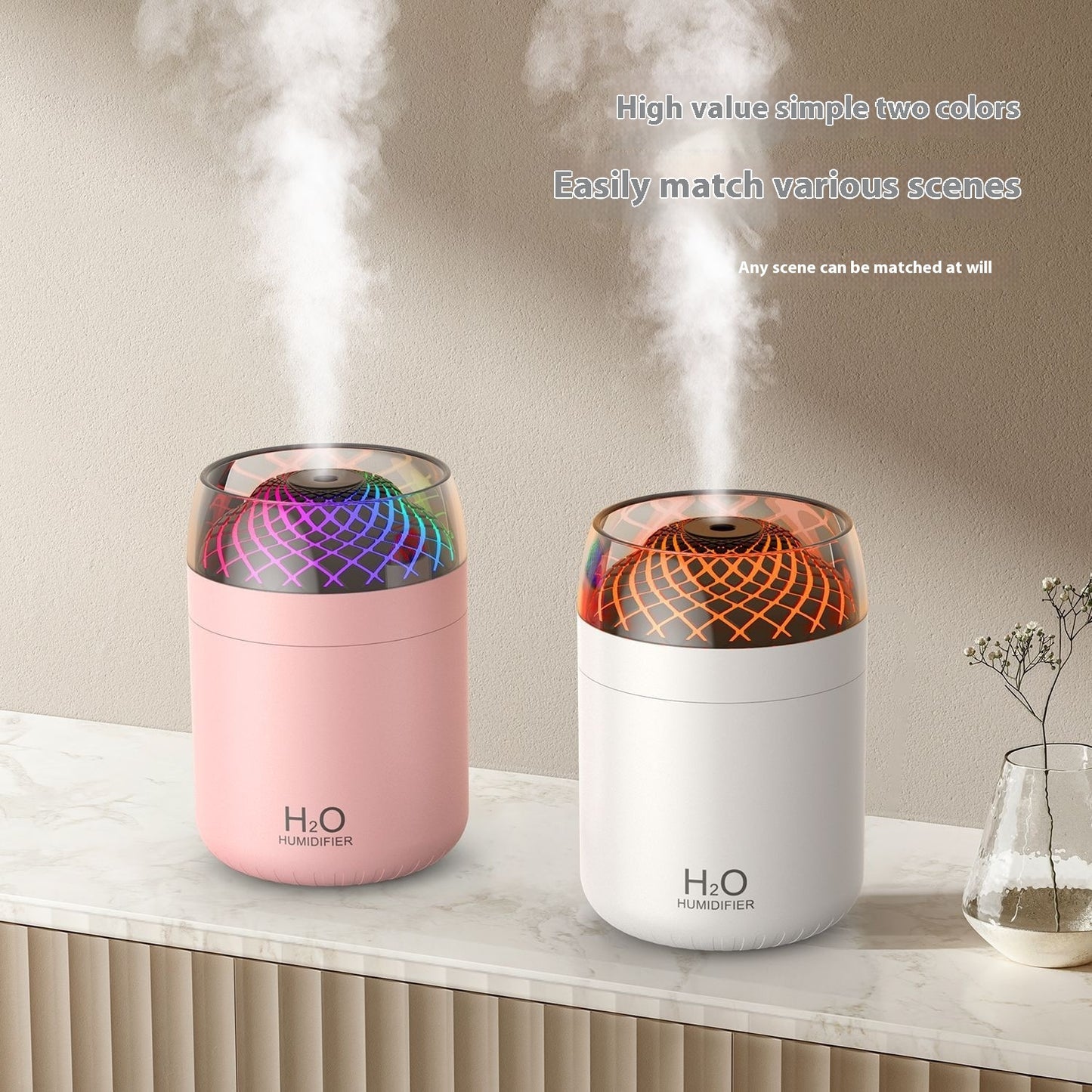 Colorful Light Spray Glass Cup Humidifier