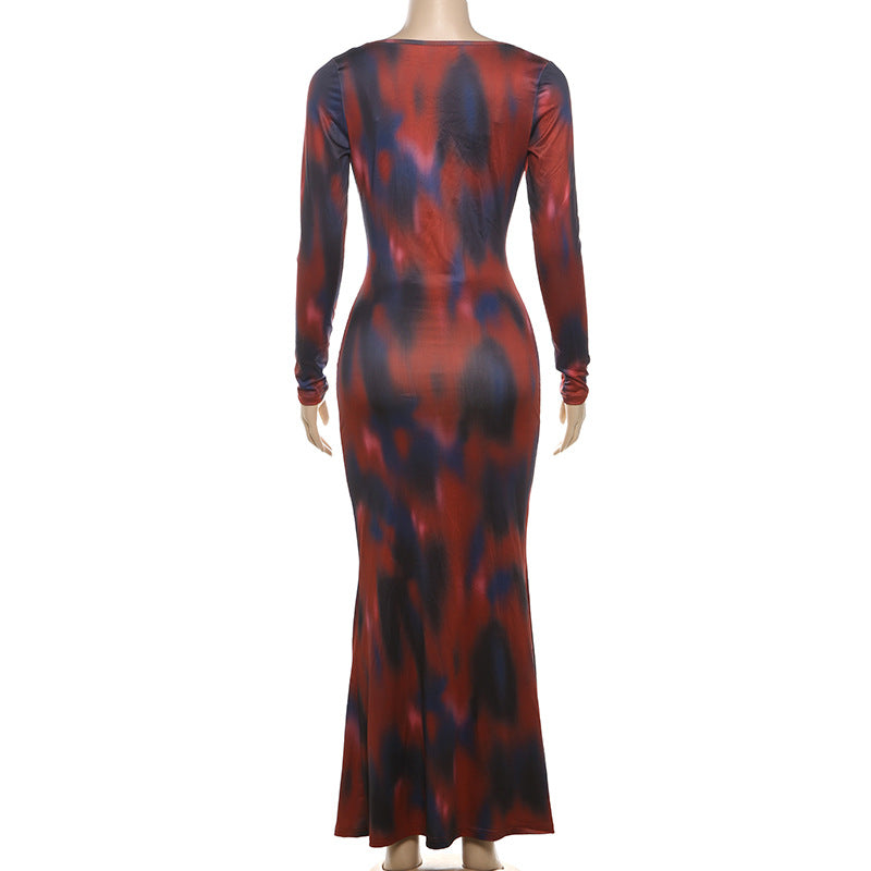 Let Me Think Long Sleeve Maxi Dress Raspberry Rhapsody