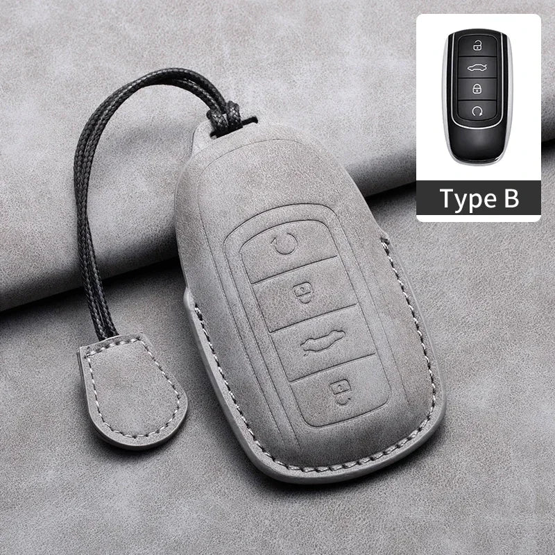 Leather Car Key Case Cover For Chery Tiggo 8 Pro Tiggo 8plus New 5 plus 7pro Chery Tiggo 7 Pro Max Omoda 5 C5 Modod Car Keychain