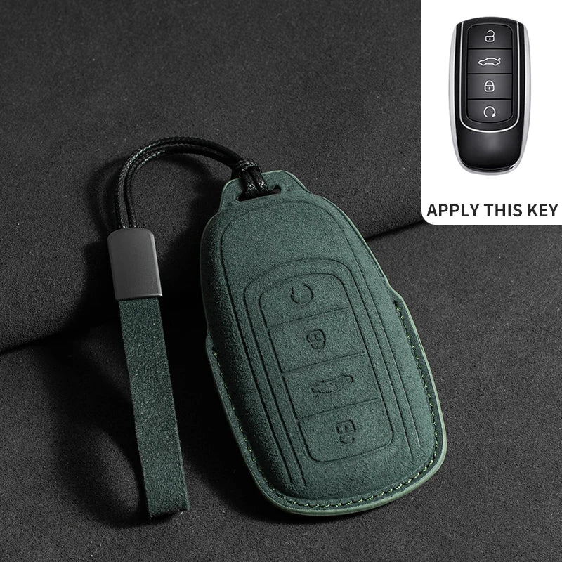 Suede Car Protector Cover Remote Fob Holder chain For Chery Tiggo 8 Arrizo 5 7 Pro Eq7 5x 3x Tiggo 7 Gx Pro 2020