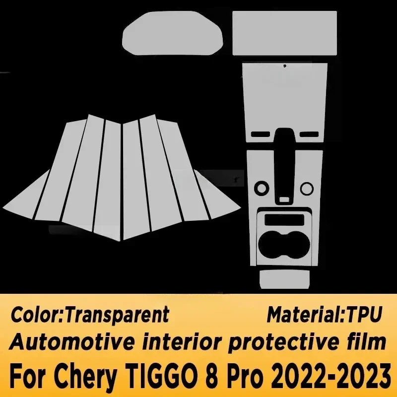 For Chery TIGGO 8 Pro 2022-2023 Gearbox Panel Navigation Screen Automotive Interior TPU Protective Film Anti-Scratch Sticker